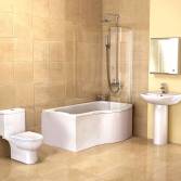 Garda P-Shaped Shower Bath, Right Hand, Small 