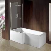 Prespa L-Shaped Shower Bath, Left Hand 