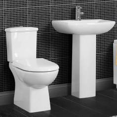 Luxury Bathrooms - Geneva Bold Pedestal Basin and Close Coupled Toilet  Set 