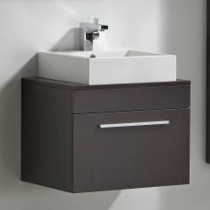 Lassen Wenge 600mm Counter Top Basin Drawer Unit - Wall Mounted 