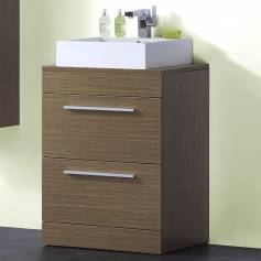 Redmond Oak 600mm Counter Top Basin Drawer Unit - Floor Standing 