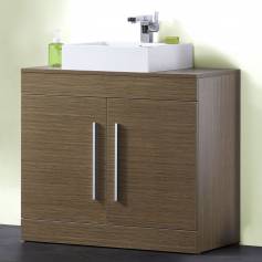 Redmond Oak 900mm Counter Top Basin Door Unit - Floor Standing 