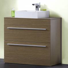 Redmond Oak 900mm Counter Top Basin Drawer Unit - Floor Standing 