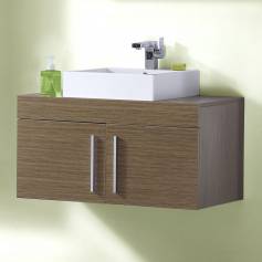 Redmond Oak 900mm Counter Top Basin Door Unit - Wall Mounted 