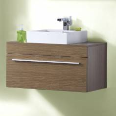 Redmond Oak 900mm Counter Top Basin Drawer Unit - Wall Mounted 