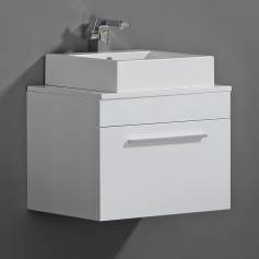 Newlands White 600mm Counter Top Basin Drawer Unit - Wall Mounted  