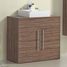 Delamere Light Walnut 900mm Counter Top Basin Door Unit - Floor Standing 