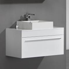 Newlands White 900mm Counter Top Basin Drawer Unit - Wall Mounted  