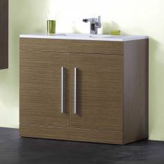 Redmond Oak 900mm Built In Basin Door Unit - Floor Standing 