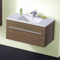 Redmond Oak 900mm Built In Basin Drawer Unit - Wall Mounted 