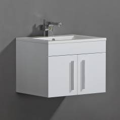 Newlands White 600mm Built In Basin Door Unit - Wall Mounted  