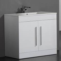 Newlands White 900mm Built In Basin Door Unit - Floor Standing 