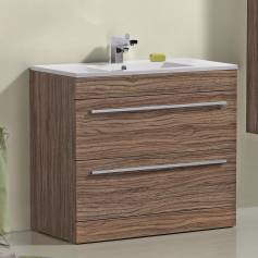 Delamere Light Walnut 900mm Built In Basin Drawer Unit - Floor Standing  