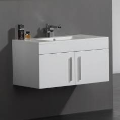 Newlands White 900mm Built In Basin Door Unit - Wall Mounted 