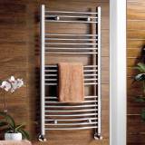 Bathroom Radiators Nancy Chrome Curved Towel Rail - 1150x600mm 