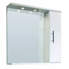 Abbott 750mm Gloss White Mirror &amp; Light with Storage 