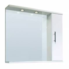 Abbott 850mm Gloss White Mirror &amp; Light with Storage 