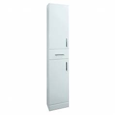 Abbott 350mm White Bathroom Cabinet - Tall Storage Unit - 300mm Depth 