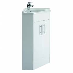 Abbott 400mm Gloss White Corner Basin Unit - Single Tap Hole  