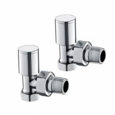 Premium Chrome Radiator Valve Modern Angled - 15mm Connection 
