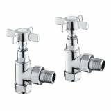 Victoria Traditional Angled Towel Radiator Valves  - 15mm Connection 