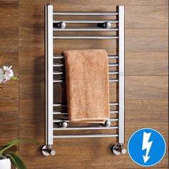 Nancy Electric Towel Radiator - Curved Chrome Towel Rail - 700x450mm  
