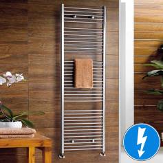 Nancy Chrome Curved Electric Towel Rail Radiator - 1800x600mm 