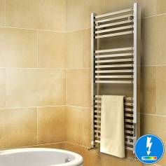 Virginia Thermostatic Square Tube Chrome Electric Towel Radiator - 1200x600mm 