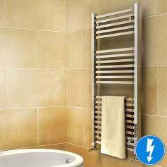Virginia Chrome Square Tube Electric Towel Radiator - 1200x600mm 