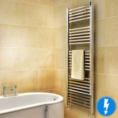 Virginia Chrome Square Tube Electric Towel Radiator - 1600x600mm 