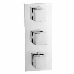 Thermostatic Shower Mixer Valve - Square 3 Way 