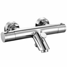 Round Thermostatic Bath Shower Mixer Tap with Bar Mixer Shower Valve 