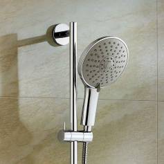 Round Multi-Function Chrome Effect Hand Held Shower Head - 180mm 