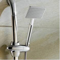 Rectangular Chrome Effect Hand Held Shower Head 