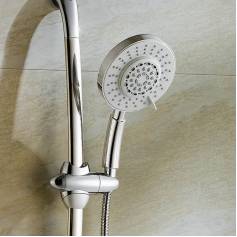 Round Multi-Function Chrome Effect Hand Held Shower Head - 150mm 