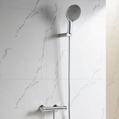 Combi Shower - Economy Thermostatic Bar Mixer Kit with Multi-Function Hand Held Head 