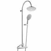 8" Round Shower with Multi-Function Hand Held and Bracket 