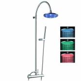 8" LED Round Shower with Round Hand Held and Bracket 