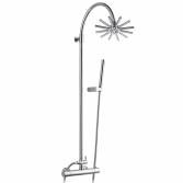 8.7" Star Shower with Round Hand Held and Bracket 