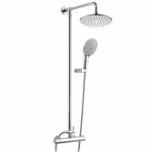 8" Round Shower with Multi-Function Hand Held and Bracket 