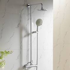 Exposed Shower Kit with 200mm Round Head &amp; Multi-Function Hand Held 
