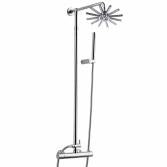 8.7" Star Shower with Round Hand Held and Bracket 