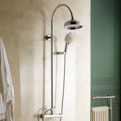 Exposed Shower Kit with 205mm Traditional Rain Head &amp; Multi-Function Hand Held 