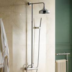 Exposed Shower Kit with 205mm Traditional Rain Head &amp; Hand Held 