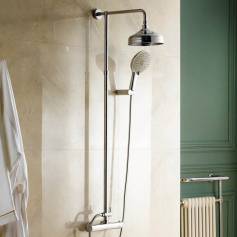 Exposed Shower Kit with 205mm Traditional Rain Head &amp; Multi-Function Hand Held 