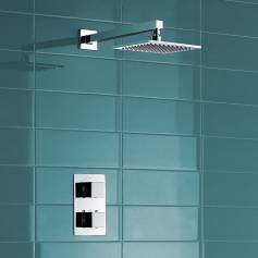 Dagna Thermostatic Shower Mixer Kit with 195mm Square Head 