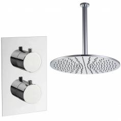 Tugela Thermostatic Shower Mixer Kit with 400mm Round Head 