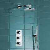 Sipi Mixer Shower - Thermostatic Kit with 200mm Round Head &amp; Hand Held 