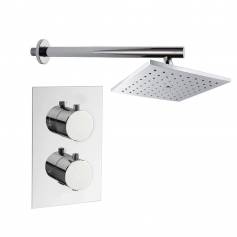 Tugela Chrome Effect Thermostatic Shower Mixer Kit with 180mm Square Head 