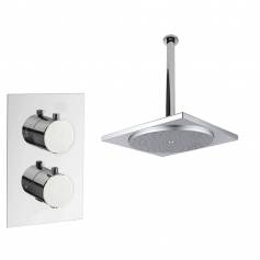 Tugela Chrome Effect Thermostatic Shower Mixer Kit with 290mm Square Head 
